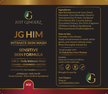 JG Him Intimate Skin Wash Warm Vanilla & Sandalwood