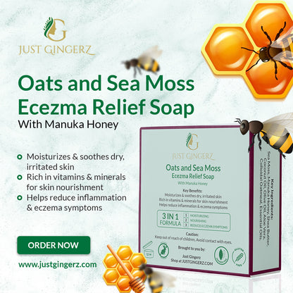 JG Oat and Sea Moss Eczema Relief Soap Bar With Manuka Honey