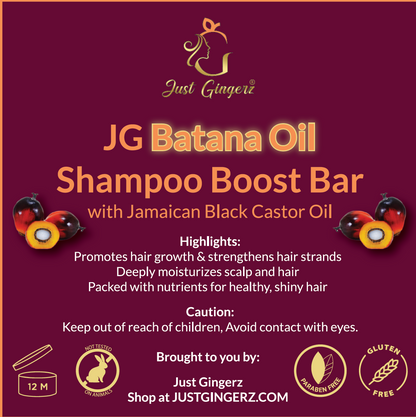 JG Batana Oil Shampoo Boost Bar with Jamaican Black Castor Oil