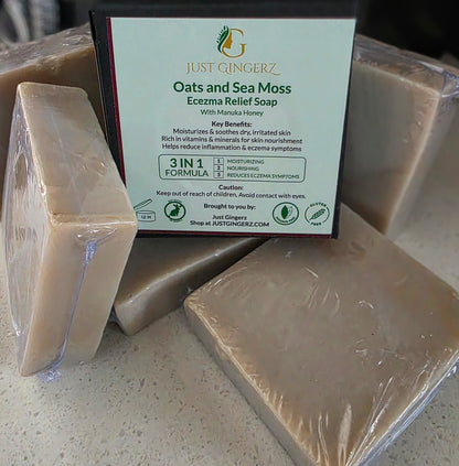 JG Oat and Sea Moss Eczema Relief Soap Bar With Manuka Honey